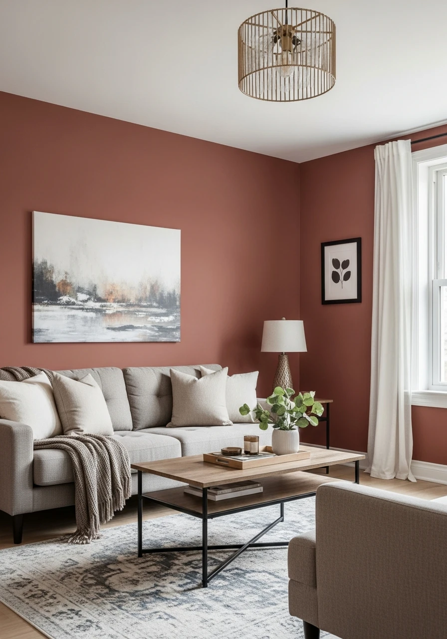 41. Dusty Cedar Earthy Living Room