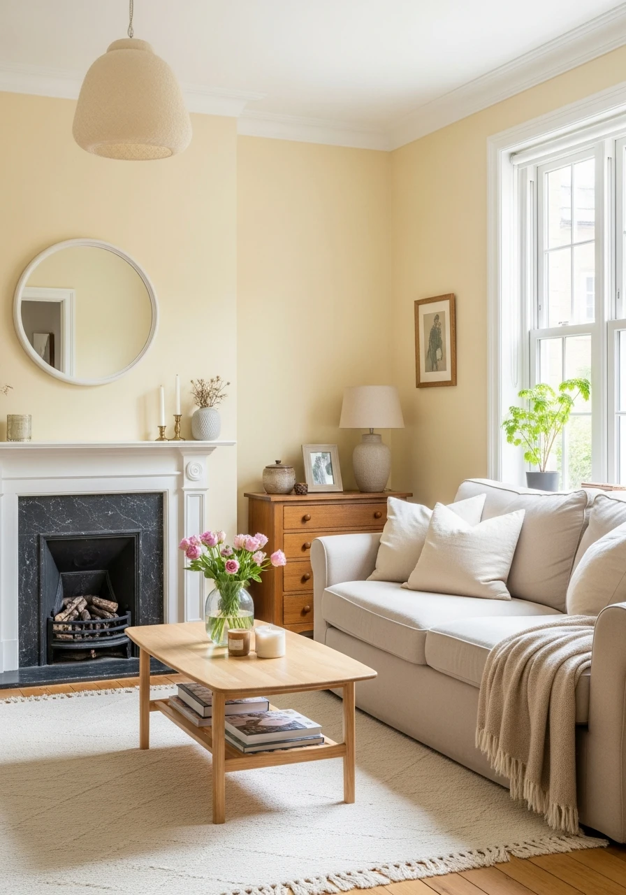8. Buttercream Yellow Soft Glow Living Room