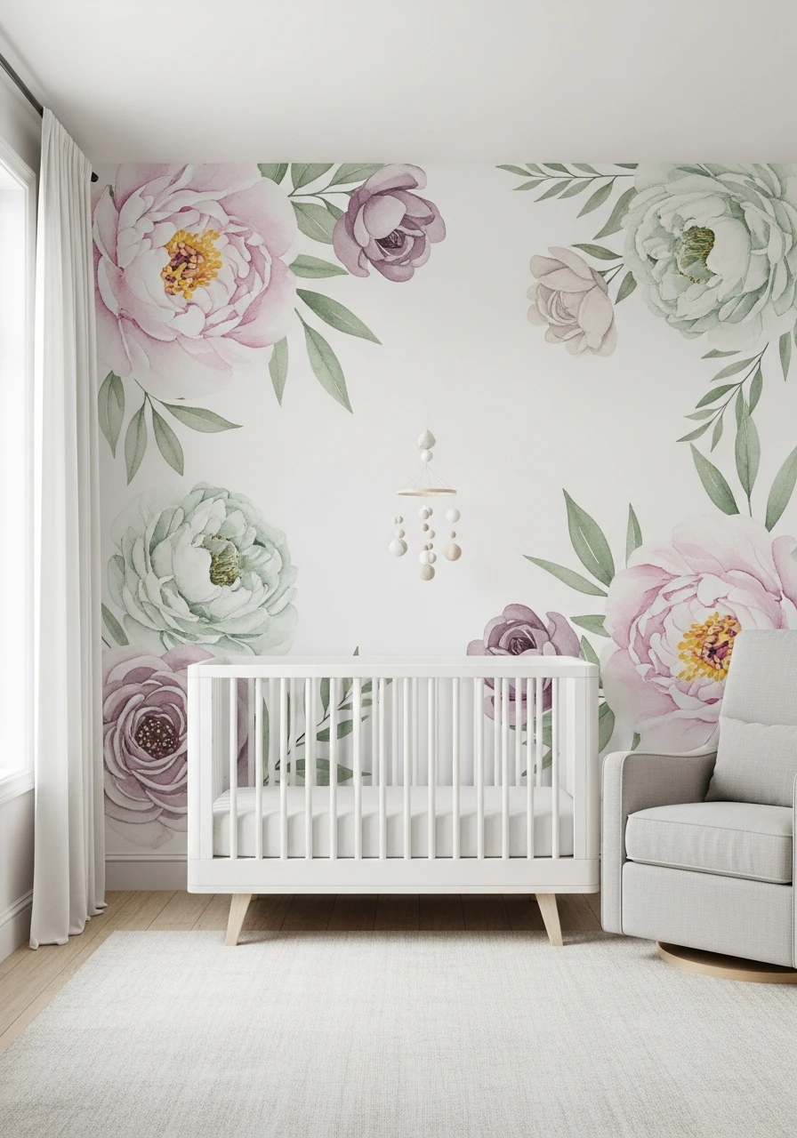 Muted Floral Garden - 30 Adorable Nursery Room Themes for Any Budget