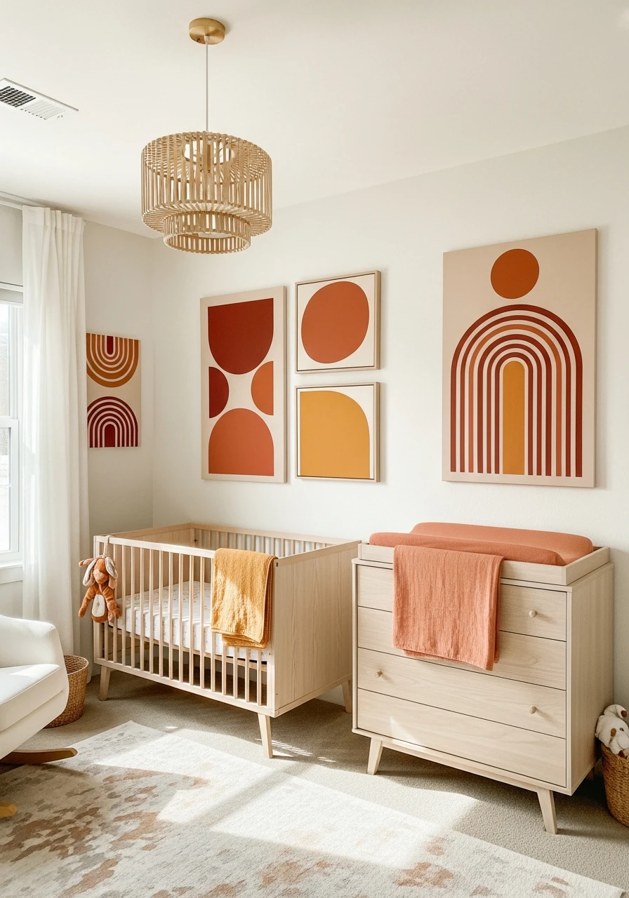 Abstract Shapes Modern - 30 Adorable Nursery Room Themes for Any Budget