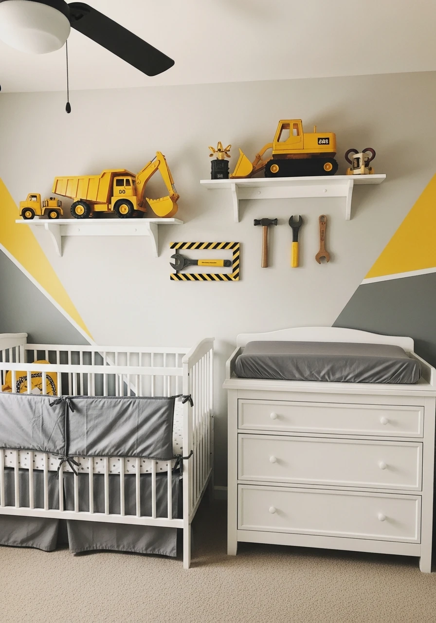 Construction Zone Builder - 30 Adorable Nursery Room Themes for Any Budget