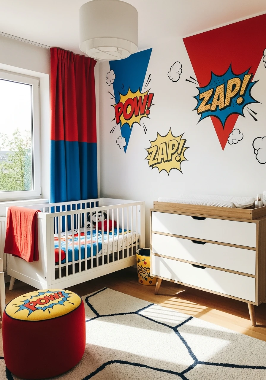 Superhero Comic Pop - 30 Adorable Nursery Room Themes for Any Budget