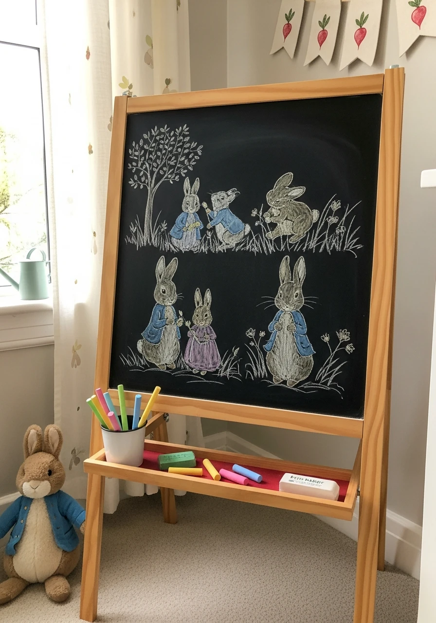 Chalkboard Story Corner - Peter Rabbit Nursery Ideas: Create a Magical Space!