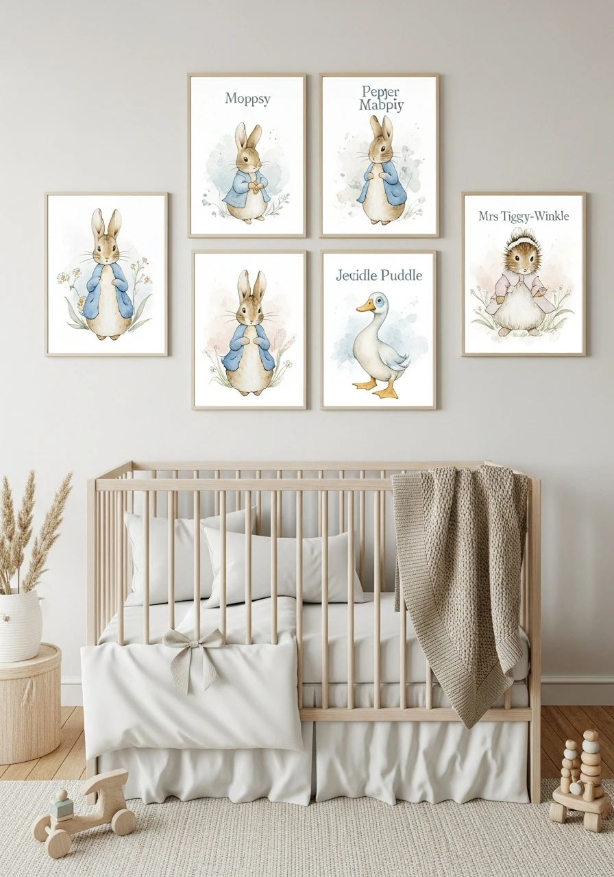 Watercolor Peter Rabbit Posters - Peter Rabbit Nursery Ideas: Create a Magical Space!