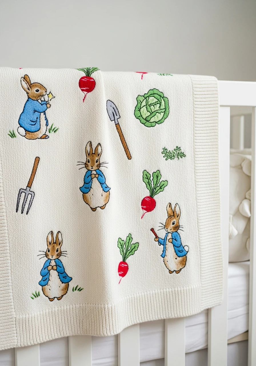 Cozy Bunny-Themed Blanket - Peter Rabbit Nursery Ideas: Create a Magical Space!