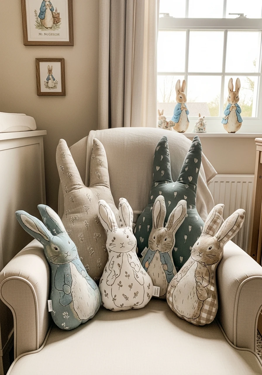 Bunny-Shaped Accent Pillows - Peter Rabbit Nursery Ideas: Create a Magical Space!