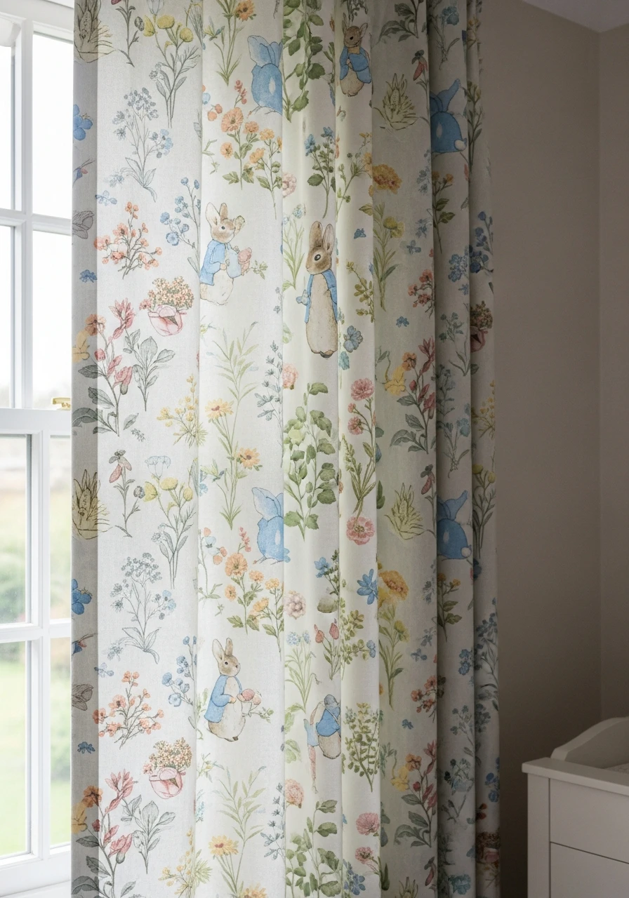 Floral Pastel Curtains - Peter Rabbit Nursery Ideas: Create a Magical Space!