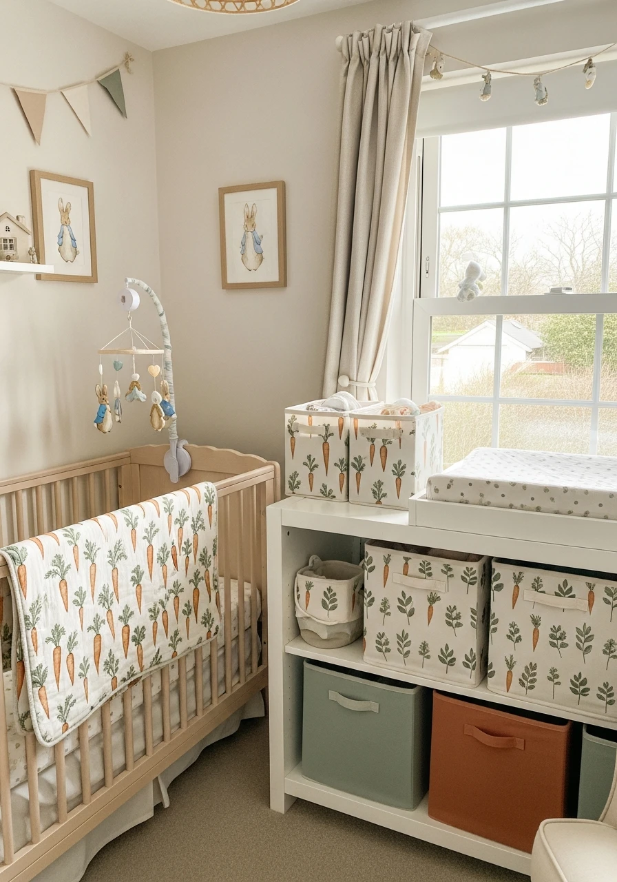 Carrot and Leaf Storage Bins - Peter Rabbit Nursery Ideas: Create a Magical Space!