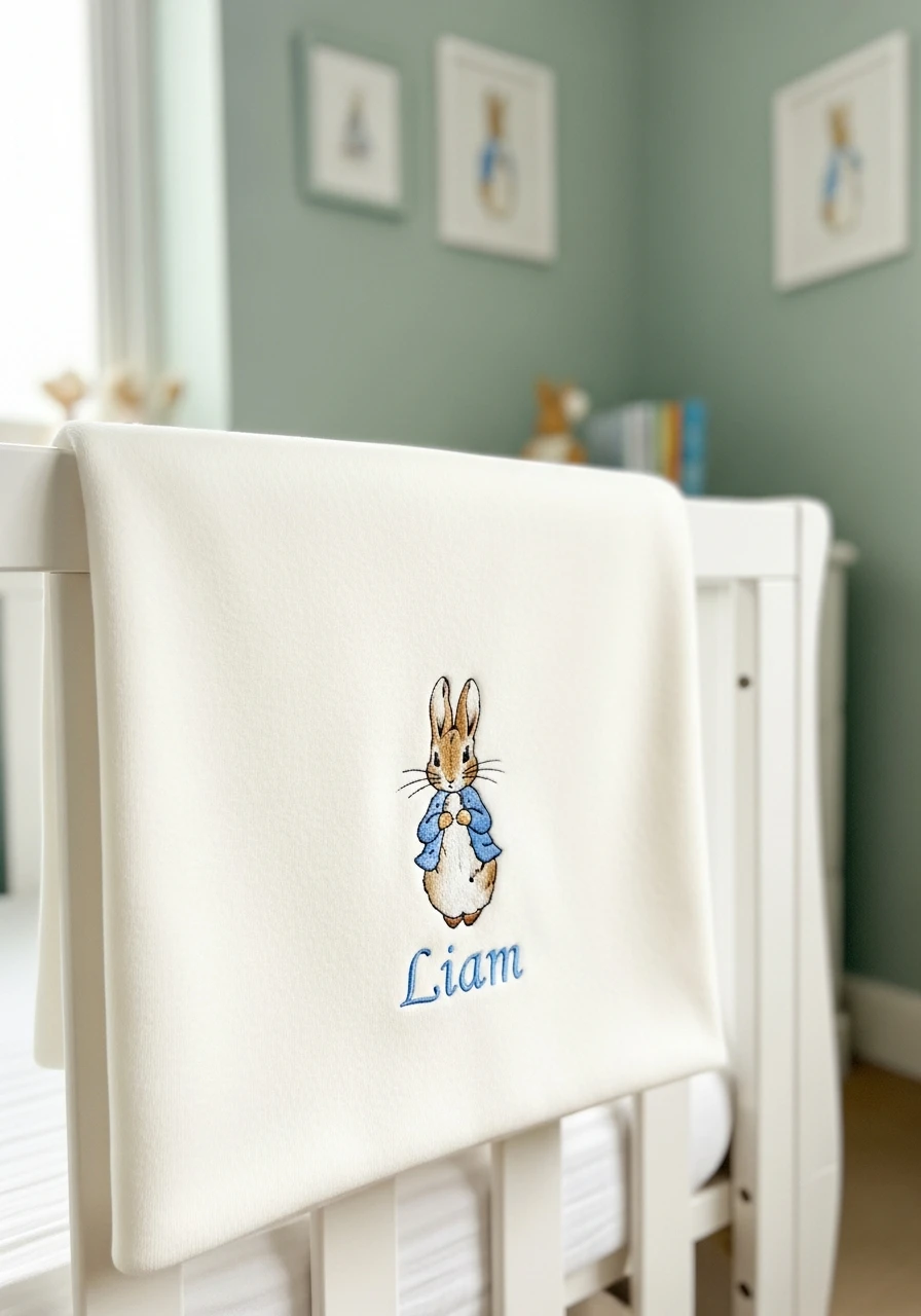 Custom Embroidered Baby Blanket - Peter Rabbit Nursery Ideas: Create a Magical Space!