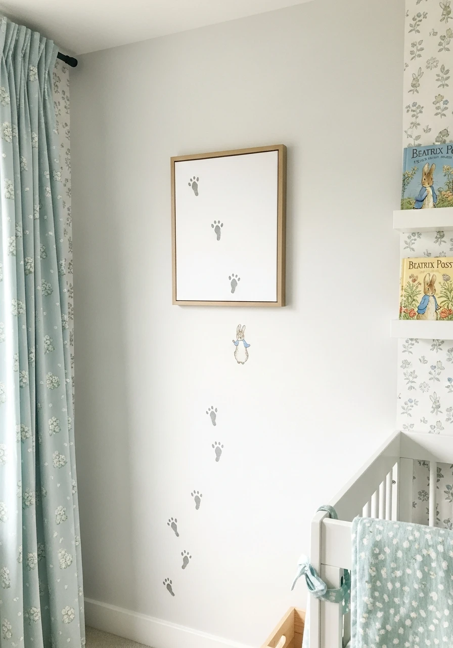 Rabbit Footprint Wall Art - Peter Rabbit Nursery Ideas: Create a Magical Space!