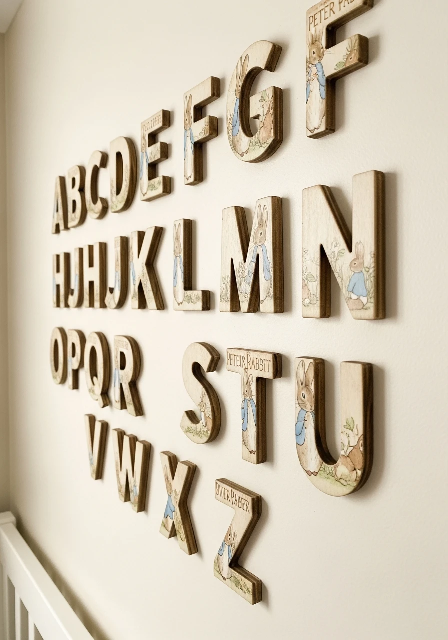 Wooden Alphabet Letters - Peter Rabbit Nursery Ideas: Create a Magical Space!