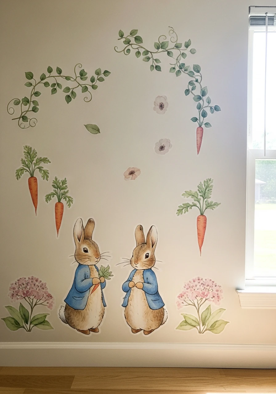 Botanical Garden Decal Scene - Peter Rabbit Nursery Ideas: Create a Magical Space!