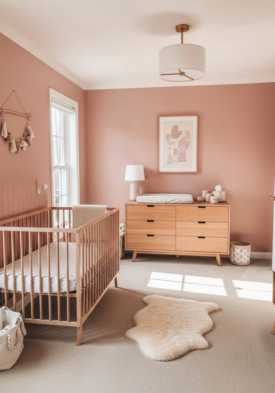 Soft Dusty Rose Walls - 35 Chic Pink Nursery Ideas That Look Instantly High-End