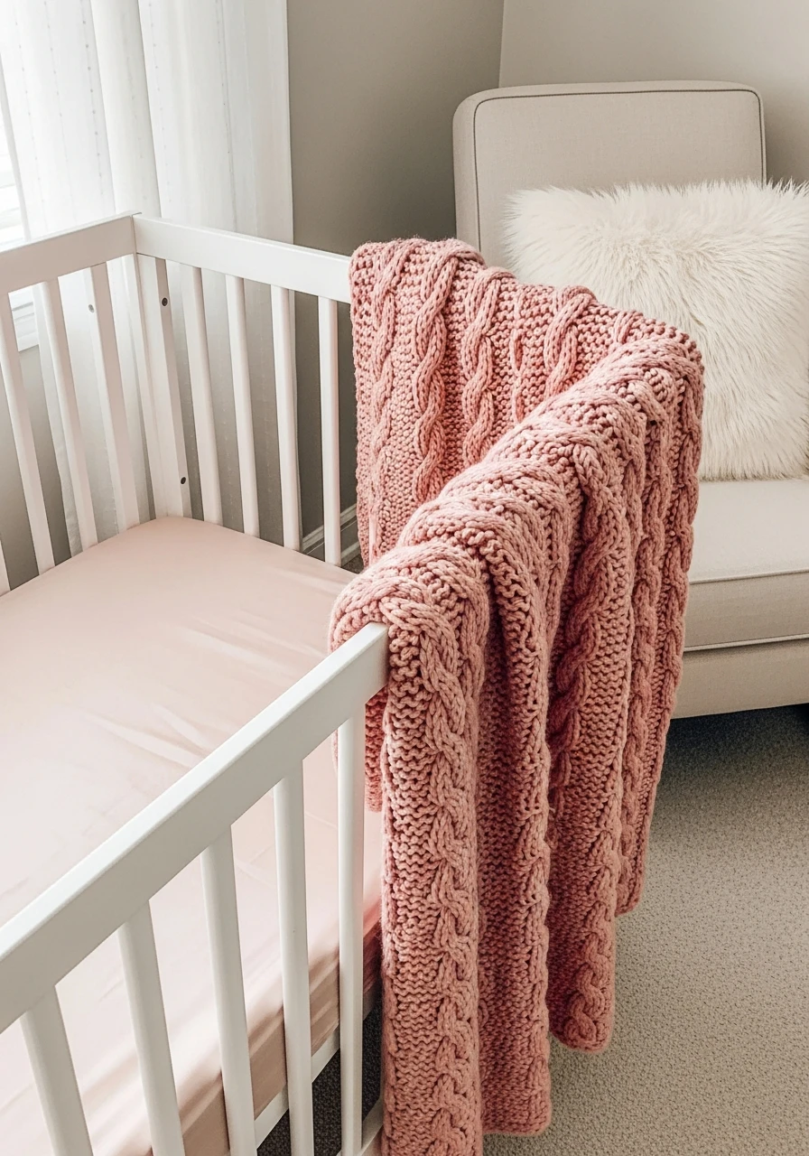 Layer Different Textures - 35 Chic Pink Nursery Ideas That Look Instantly High-End