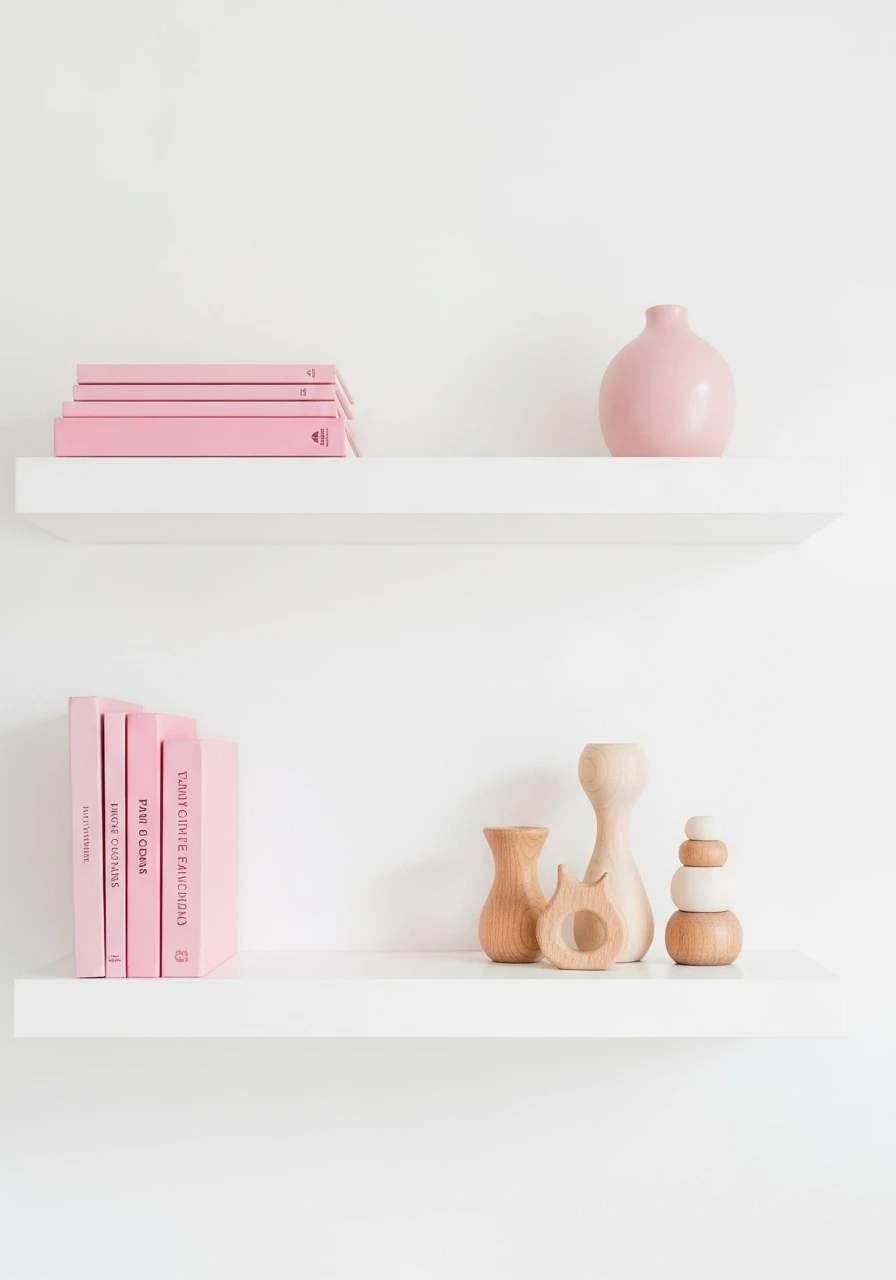 Style Shelves Simply - 35 Chic Pink Nursery Ideas That Look Instantly High-End
