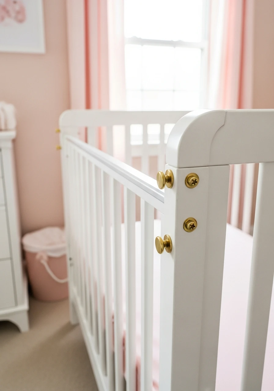 Upgrade Crib Hardware - 35 Chic Pink Nursery Ideas That Look Instantly High-End