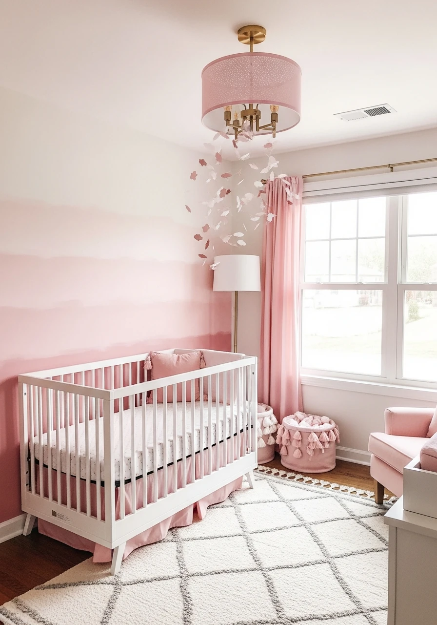DIY Ombre Paint Effect - 35 Chic Pink Nursery Ideas That Look Instantly High-End