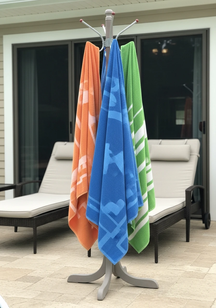 Coat Rack For Towels - 35 Brilliant Pool Towel Storage Ideas for a Tidy Oasis