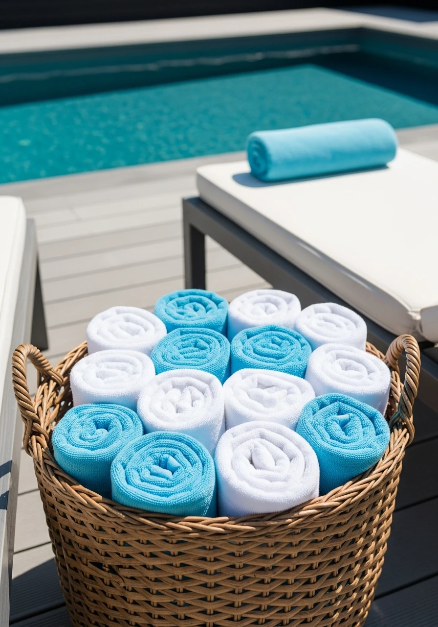 Wicker Baskets For Towels - 35 Brilliant Pool Towel Storage Ideas for a Tidy Oasis