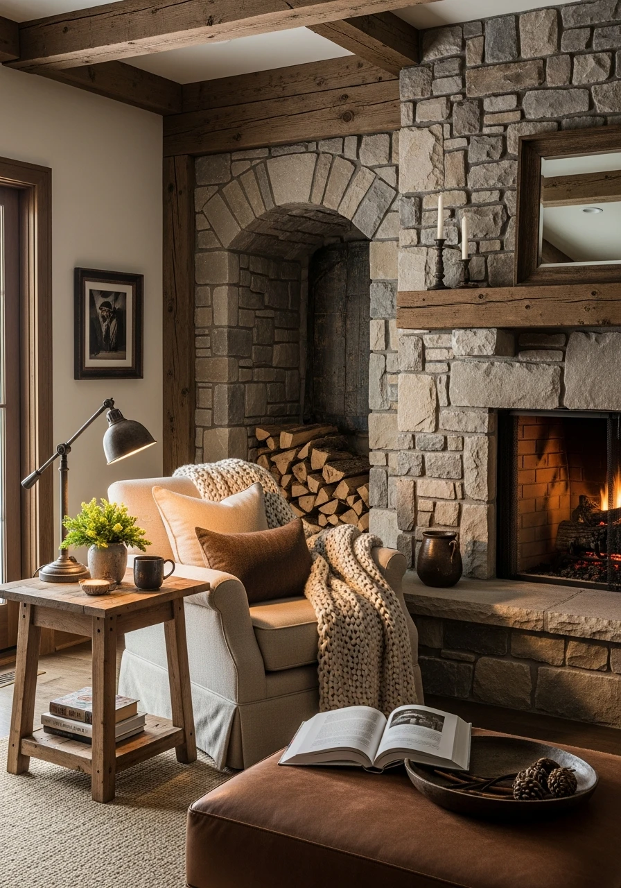 Primitive Hearthside Reading Corner