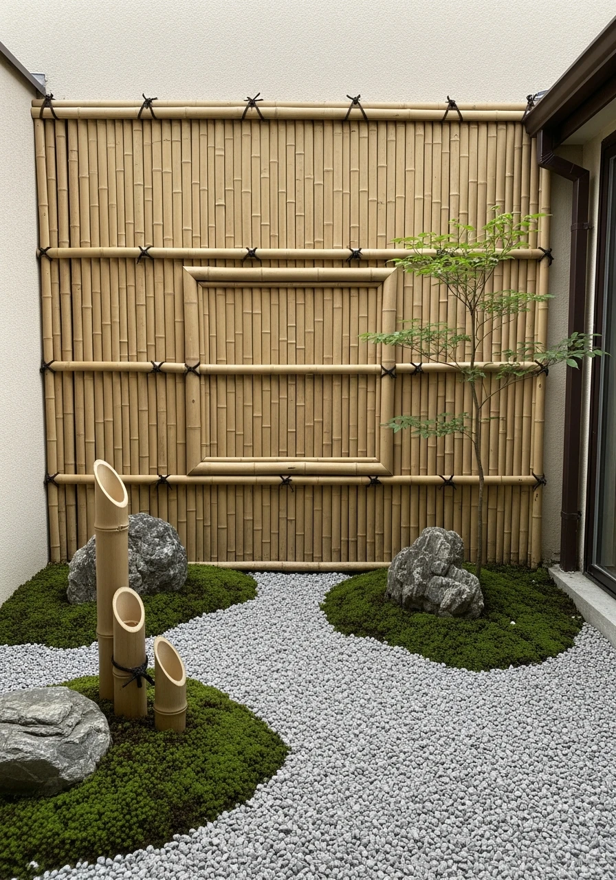 Vertical Bamboo Wall Garden Backdrop