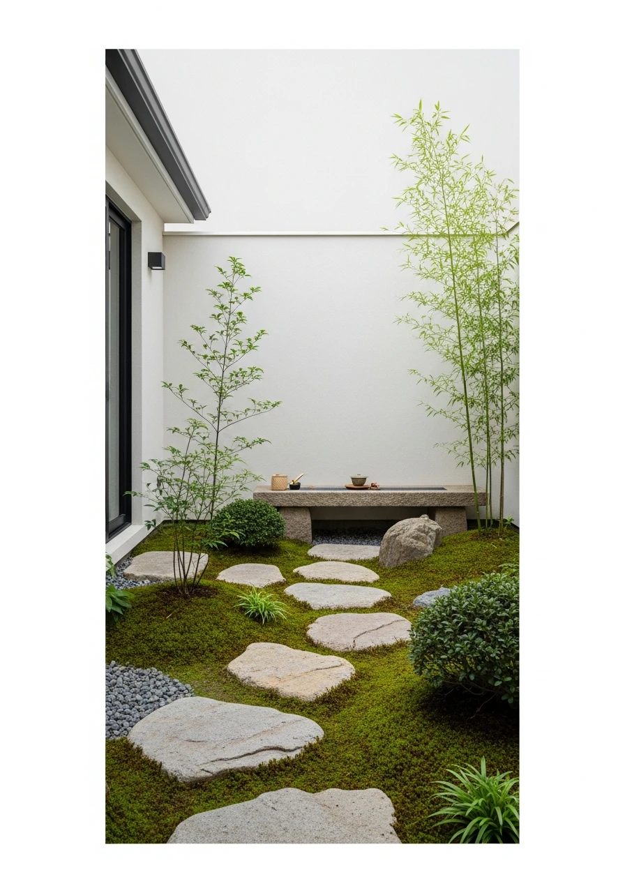 Compact Japanese Tea Garden Inspired Space