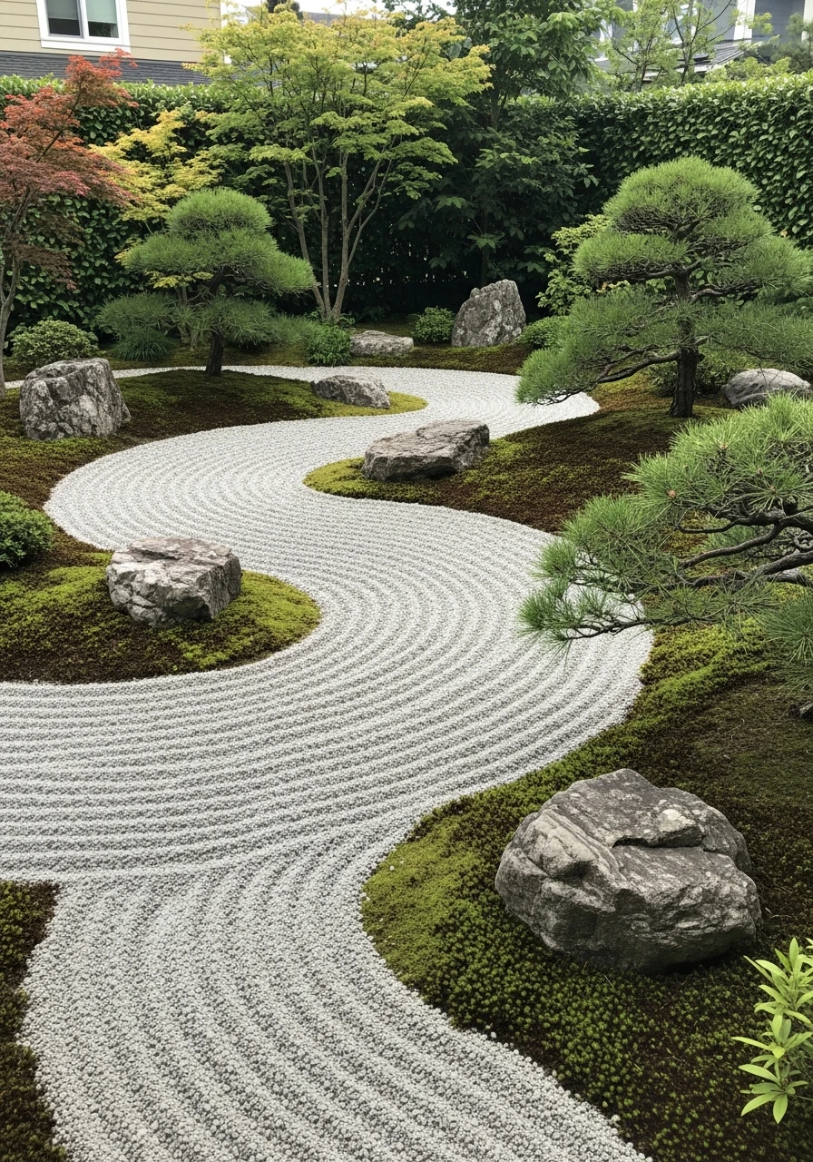 Gravel Labyrinth Meditation Garden