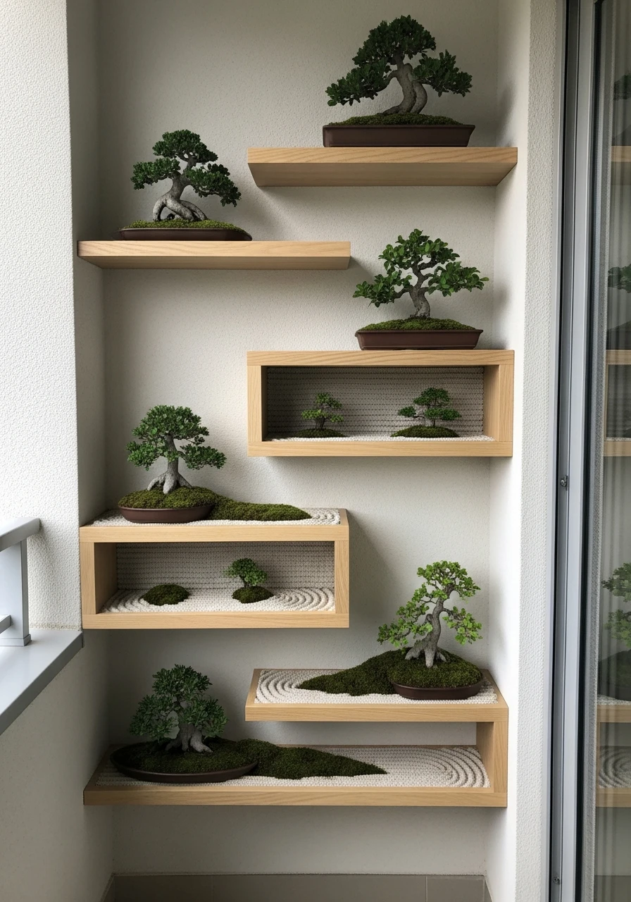 Bonsai Shelf Wall Garden Display