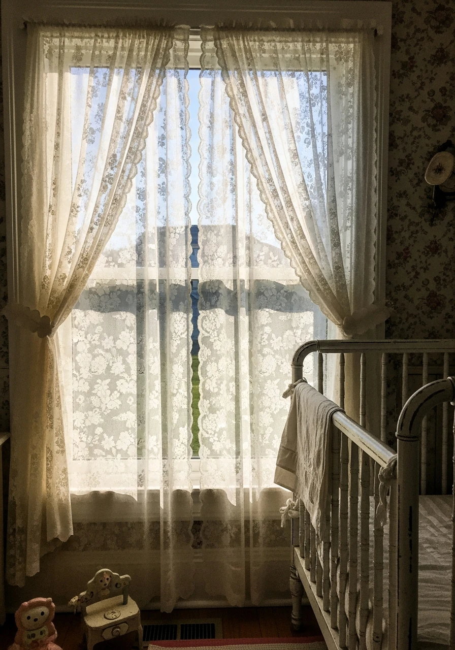 Lace Window Curtains - 35 Vintage Nursery Ideas That Look Expensive But Aren't