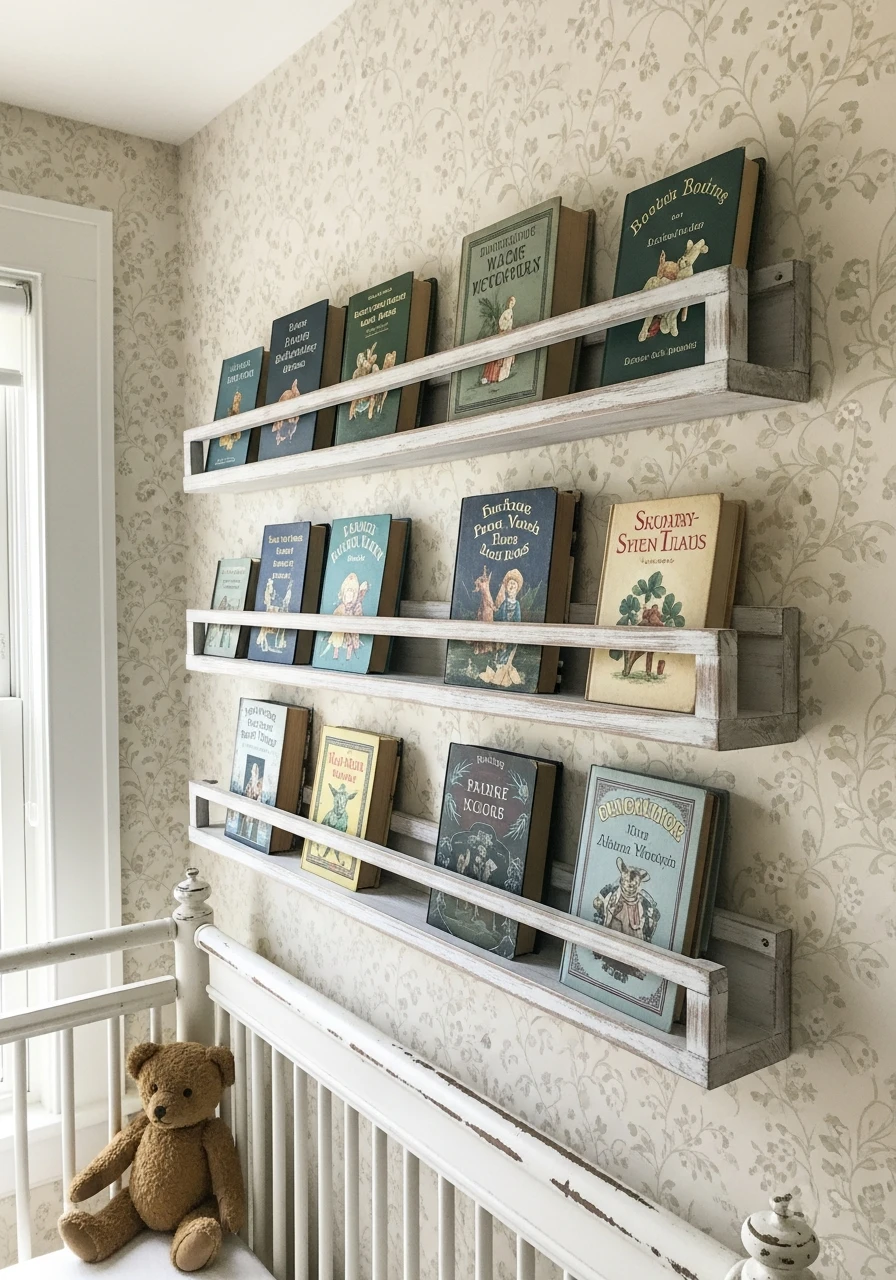 Simple Picture Ledges - 35 Vintage Nursery Ideas That Look Expensive But Aren't