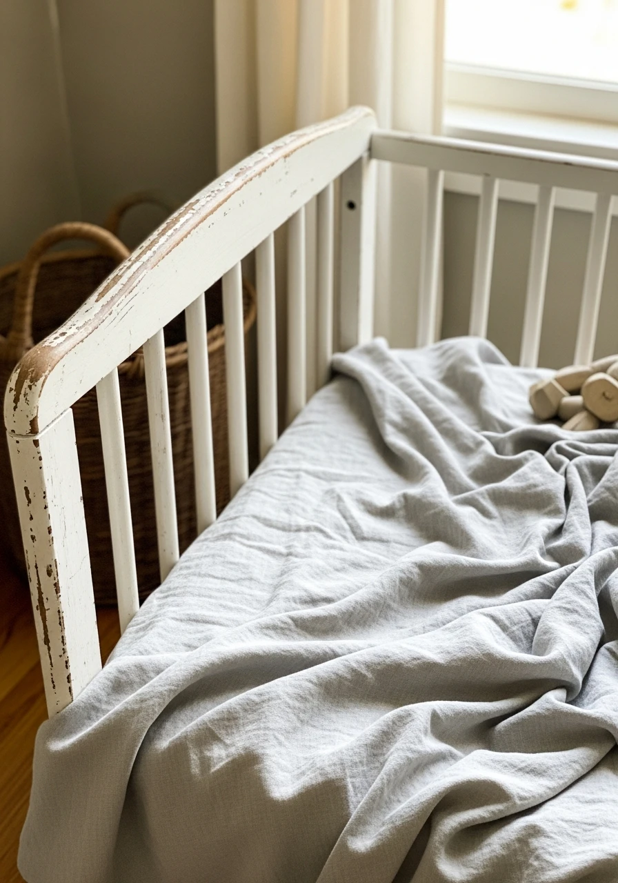 Neutral Linen Sheets - 35 Vintage Nursery Ideas That Look Expensive But Aren't