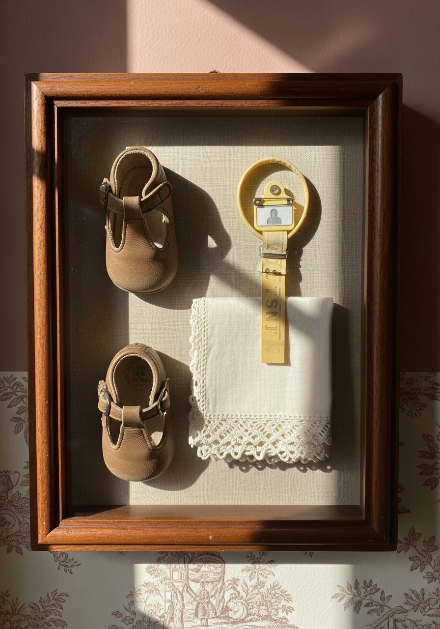 Shadow Box Keepsakes - 35 Vintage Nursery Ideas That Look Expensive But Aren't