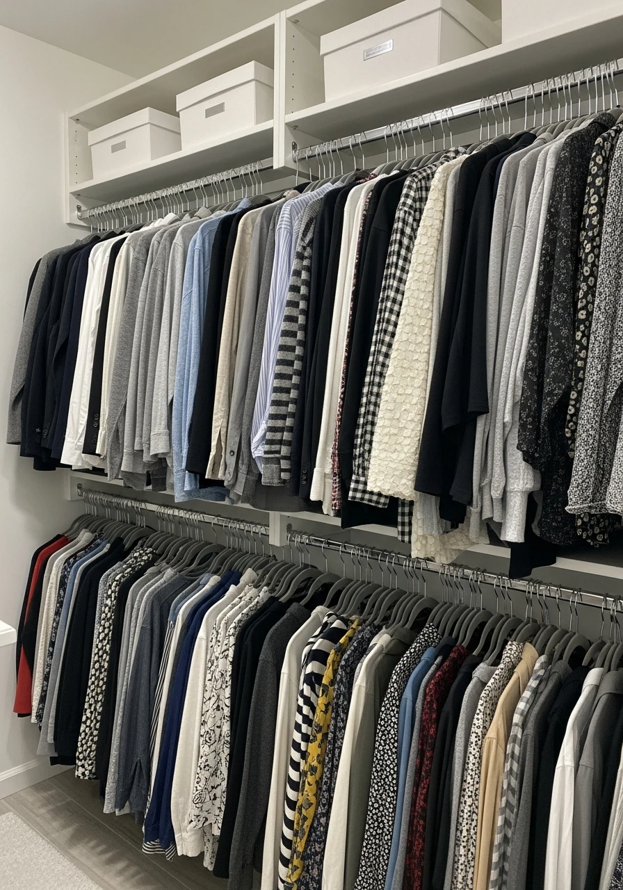 Use Slim Velvet Hangers - 50 Genius Walk In Closet Organization Ideas for a High-End Look