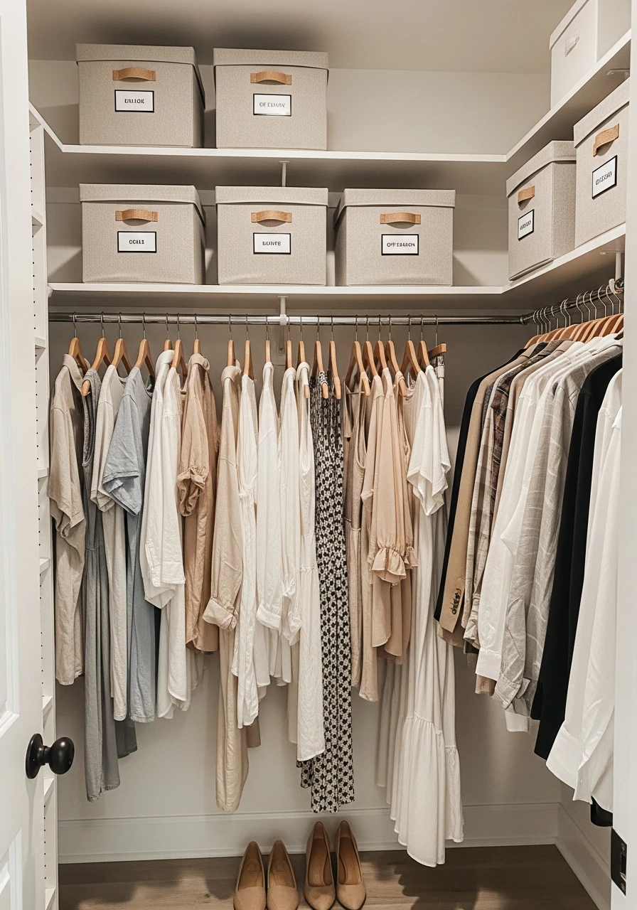 Separate Seasonal Items - 50 Genius Walk In Closet Organization Ideas for a High-End Look