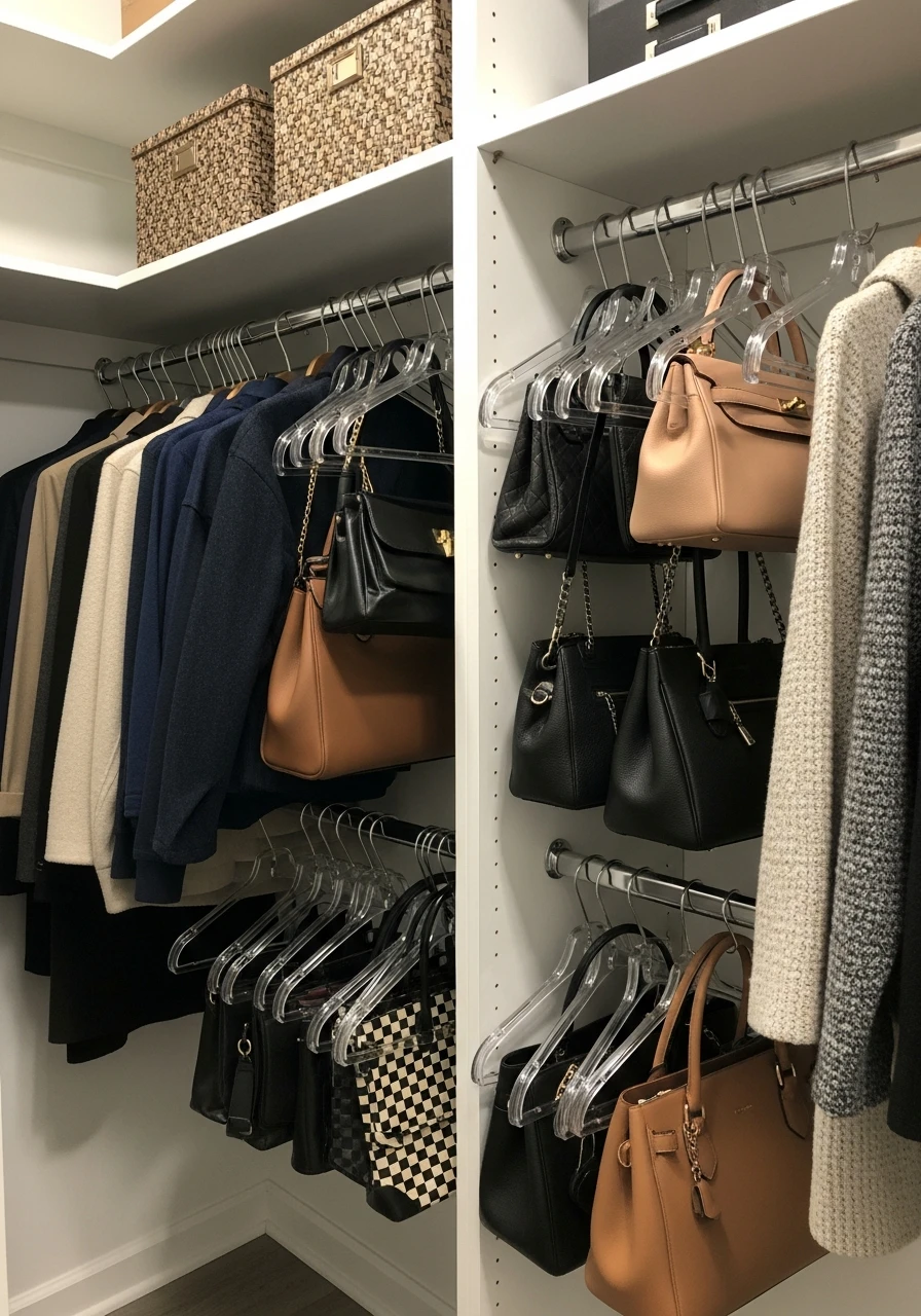 Hang Your Handbags - 50 Genius Walk In Closet Organization Ideas for a High-End Look