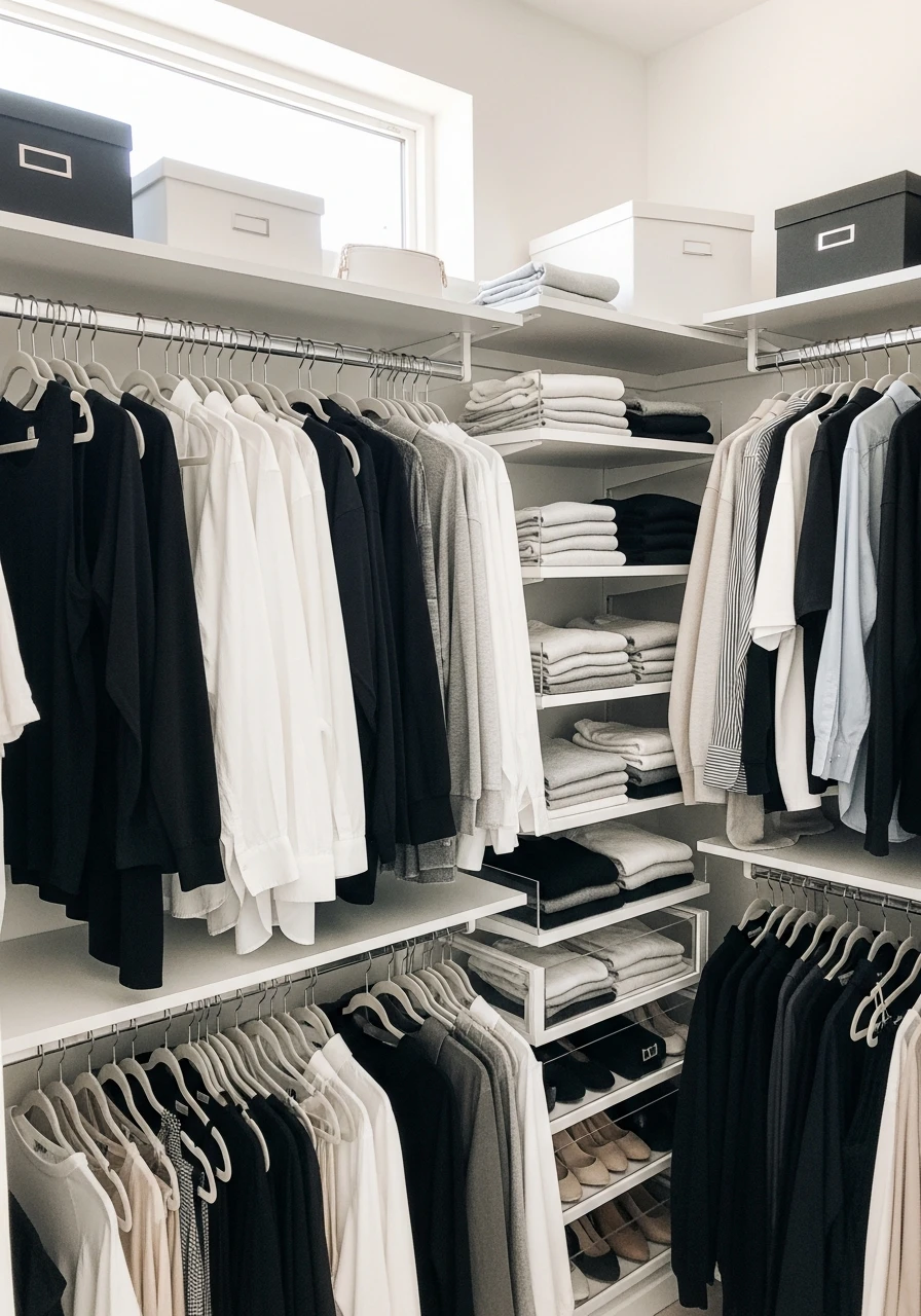 The 'Capsule' Mindset - 50 Genius Walk In Closet Organization Ideas for a High-End Look