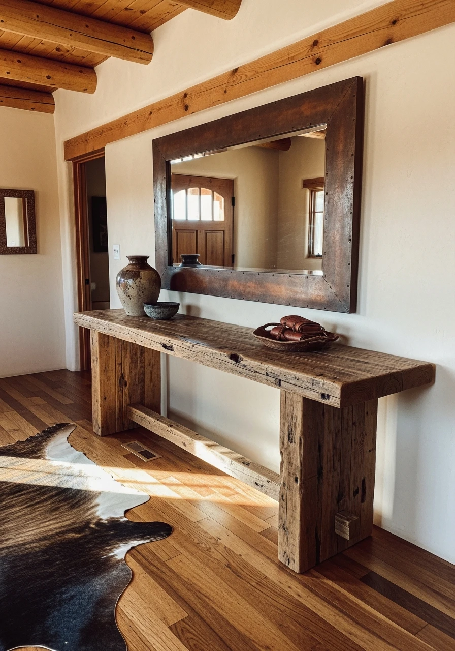 Heavy Wood Console Table - 50 Simple Ways to Get Western Home Decor Ranch Style