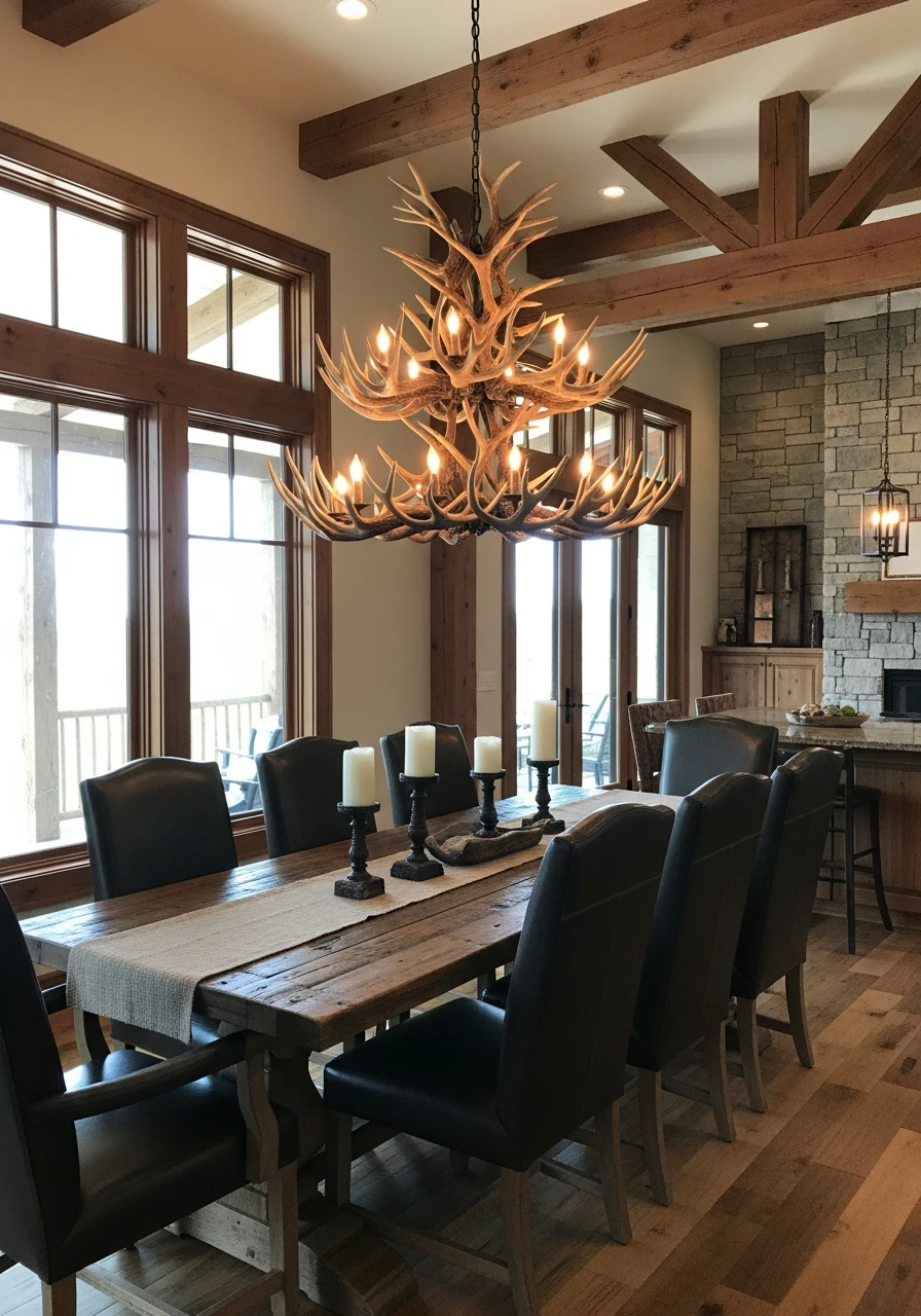 Antler Chandelier Focal - 50 Simple Ways to Get Western Home Decor Ranch Style