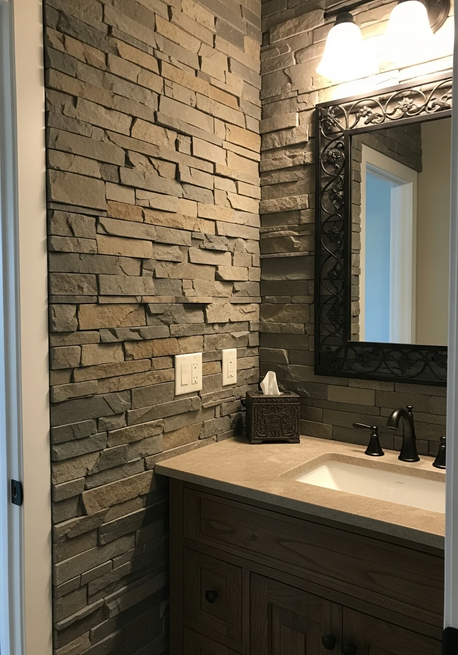 Stacked Stone Accent - 50 Simple Ways to Get Western Home Decor Ranch Style