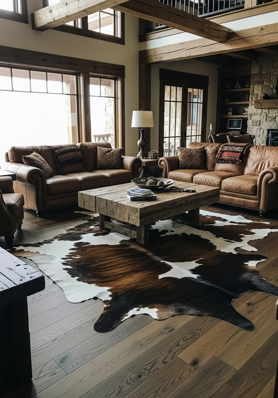 Authentic Cowhide Area Rug - 50 Simple Ways to Get Western Home Decor Ranch Style
