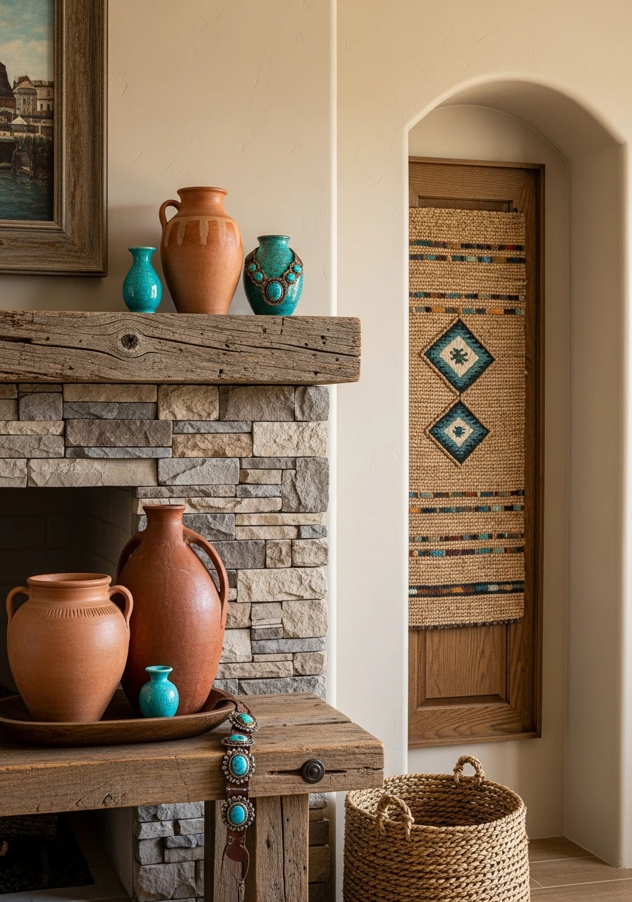 Pop of Turquoise Color - 50 Simple Ways to Get Western Home Decor Ranch Style