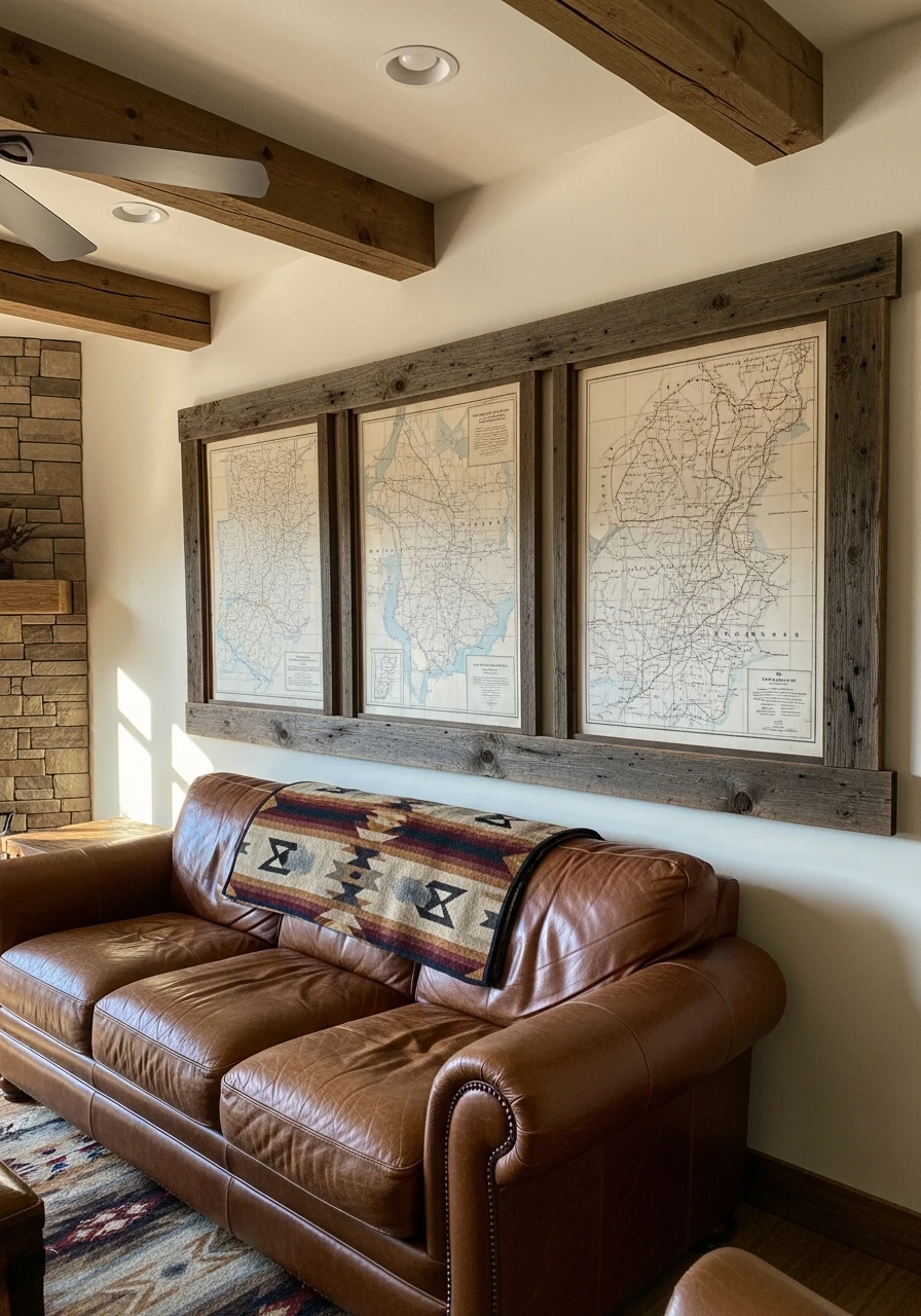 Framed Old Ranch Maps - 50 Simple Ways to Get Western Home Decor Ranch Style