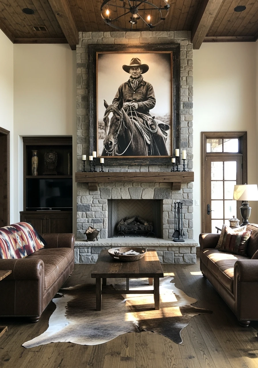 Oversized Cowboy Art - 50 Simple Ways to Get Western Home Decor Ranch Style