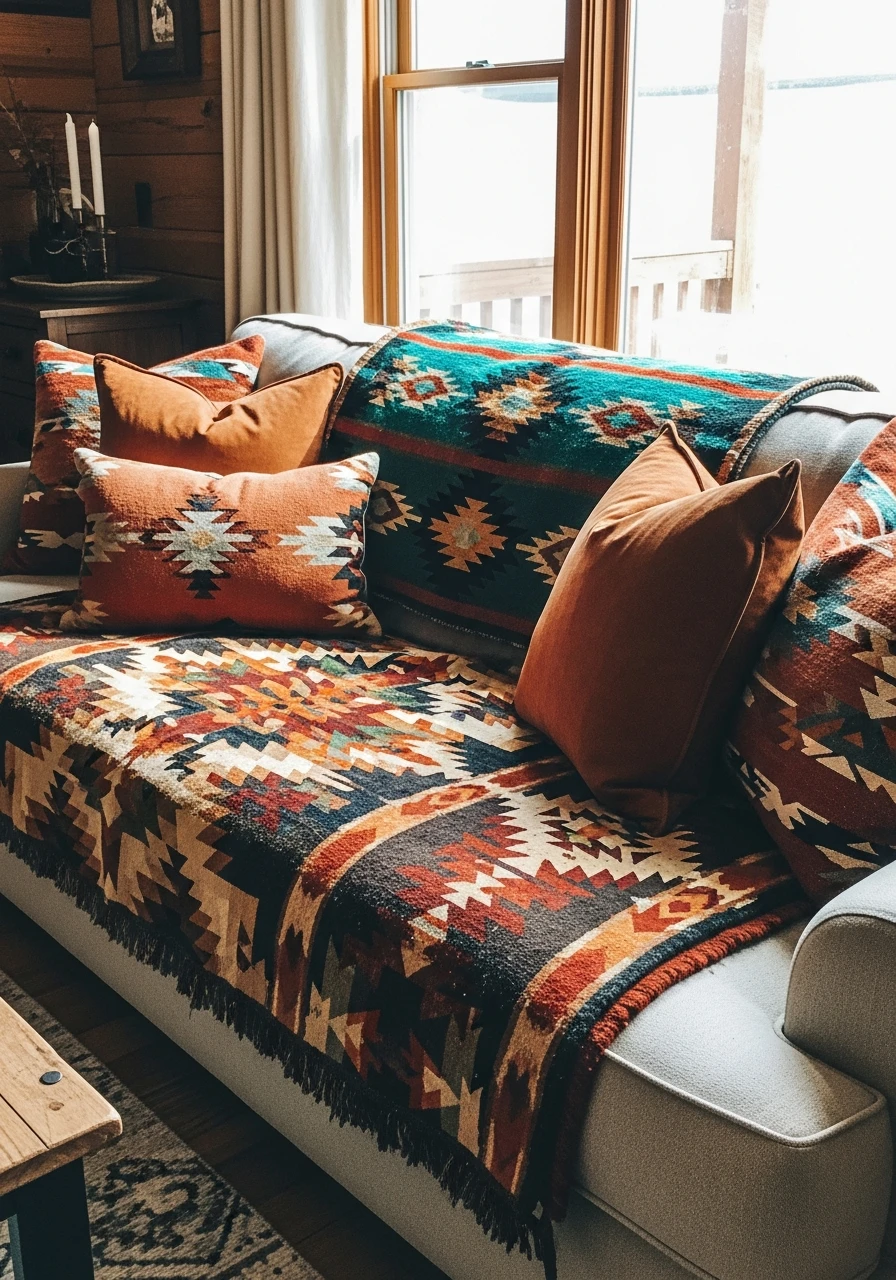 Add Patterned Throw Blankets - 50 Simple Ways to Get Western Home Decor Ranch Style
