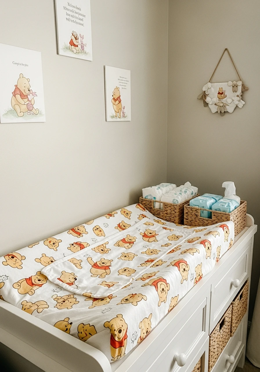 Pooh Changing Area - 50 Adorable and High-End Ideas for Your Winnie the Pooh Nursery