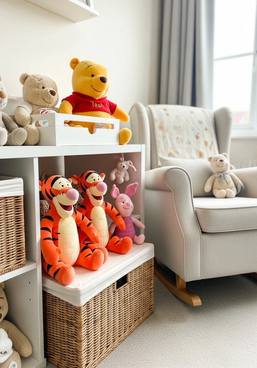 Pooh Plush Display - 50 Adorable and High-End Ideas for Your Winnie the Pooh Nursery
