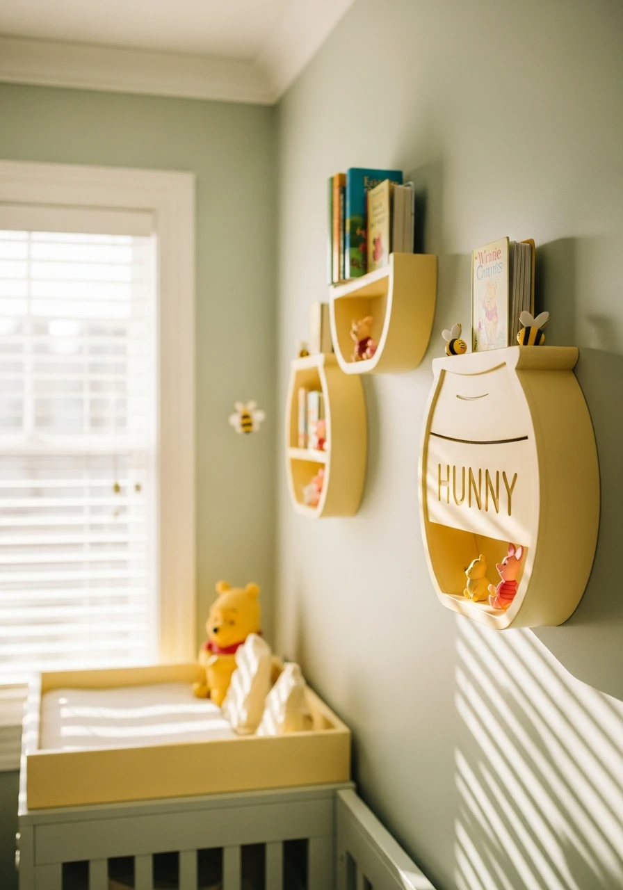 Honey Pot Wall Shelves - 50 Adorable and High-End Ideas for Your Winnie the Pooh Nursery