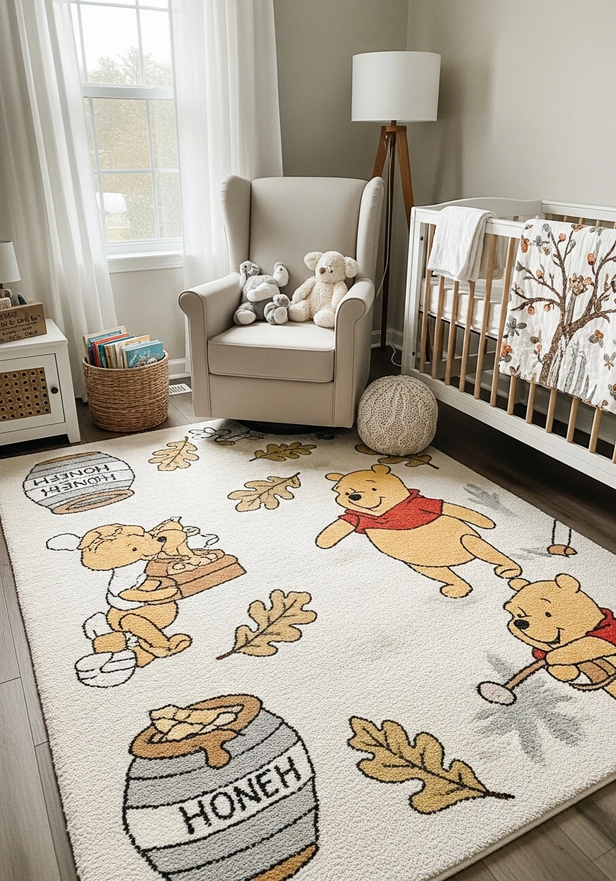Pooh Character Area Rug - 50 Adorable and High-End Ideas for Your Winnie the Pooh Nursery