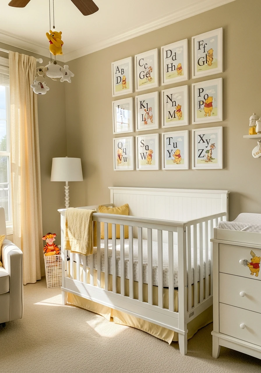 Pooh Alphabet Wall Art - 50 Adorable and High-End Ideas for Your Winnie the Pooh Nursery
