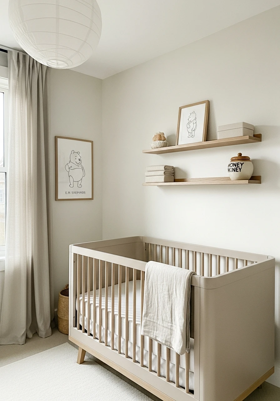 Minimalist Pooh Nursery - 50 Adorable and High-End Ideas for Your Winnie the Pooh Nursery